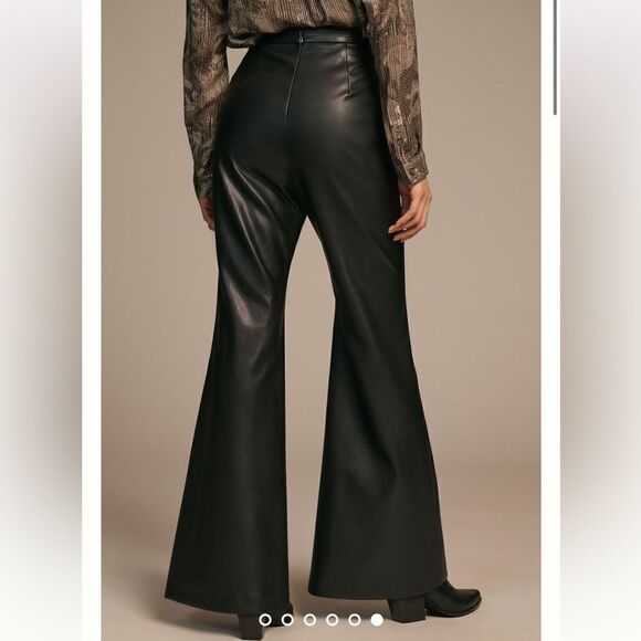 NWT Anthropologie Hutch FAUX LEATHER PANTS Black Size 10 - Picture 6 of 15